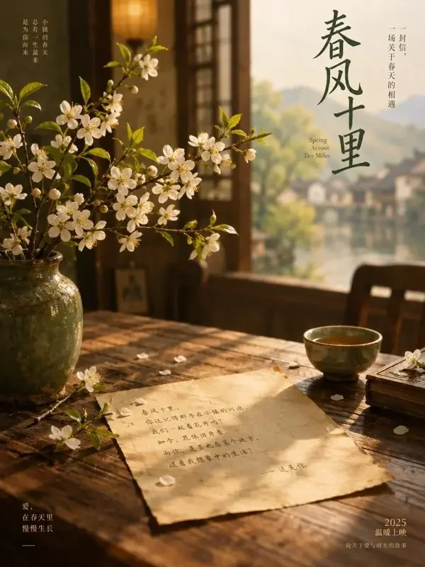 AI动漫剧黄《春天里的来信》千禧年代年代情感短剧封面